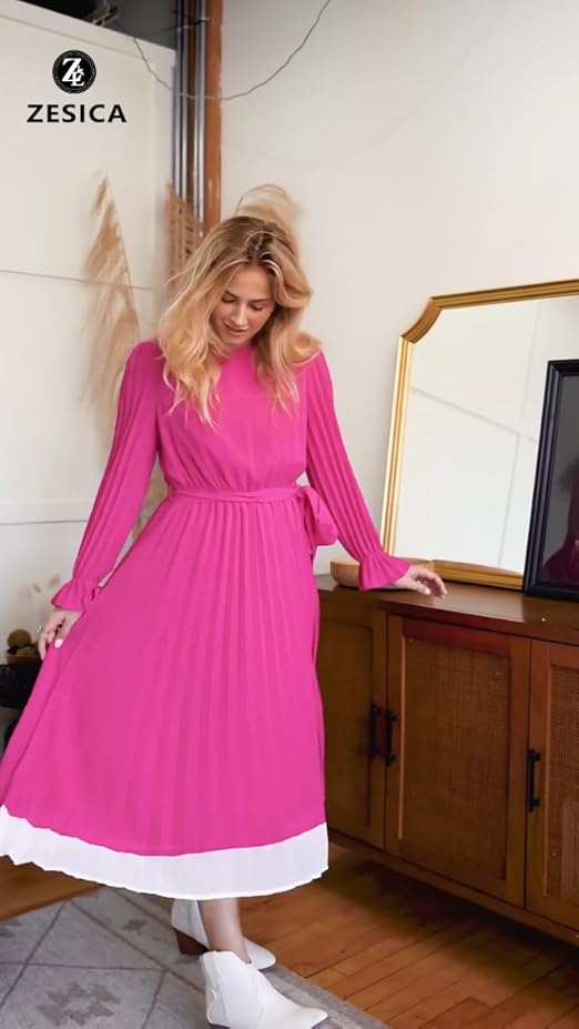 ワンピース Majolica Pleated Chiffon Long Dress M Majolica Pleated Chiffon Long Dress